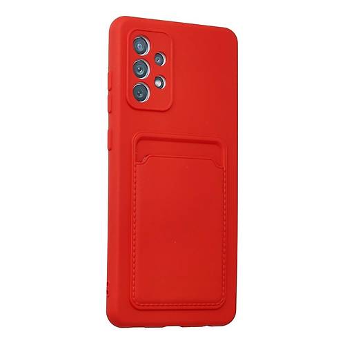 Galaxy A32 K�l�f Kelvin Kartvizitli Silikon - K�rm�z�