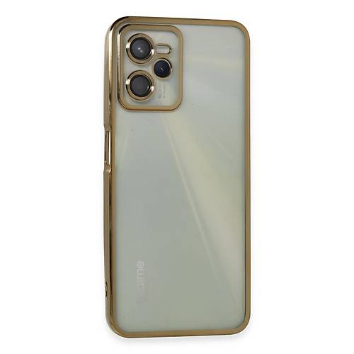 Realme C35 K�l�f Razer Lensli Silikon - Gold