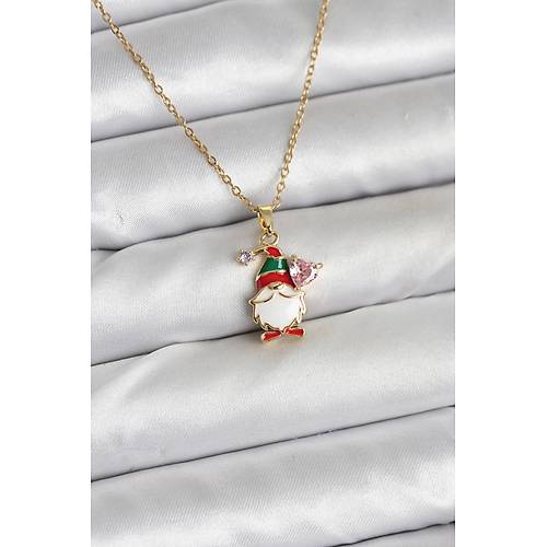 316L �elik Zincir Gold Renk Y�lba�� Temas� Kad�n Kolye