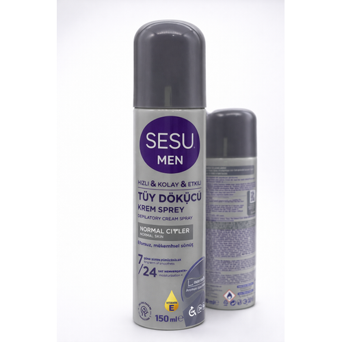 Sesu Men T�y D�k�c� Krem Sprey 150 ml Erkeklere �zel H�zl� Etkili Depilatory Spray Normal Ciltler ��in