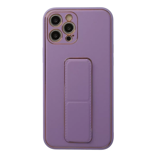 iPhone 12 Pro K�l�f Coco Deri Standl� Kapak - Lila