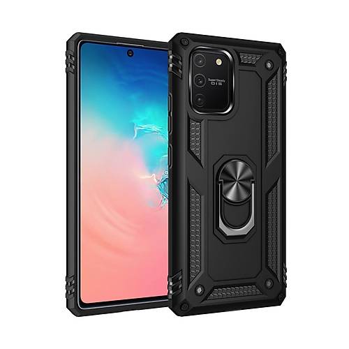 Galaxy A91 / S10 Lite K�l�f Sofya Y�z�kl� Silikon Kapak - Siyah