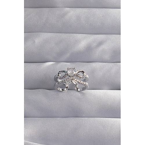 Pirin� Ayarlamal� G�m�� Renk Zirkon Ta�l� 2li G�r�n�m Fiyonk Y�z�k