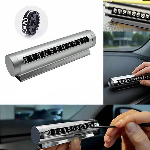 Luxury Ara� ��i Torpido �st� �evirmeli Telefon Park Numarat�r� Park Tel 10.5x2.7cm Gri