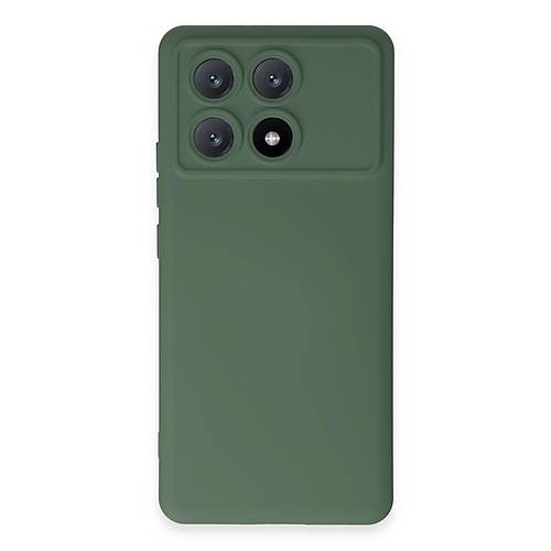 Poco X6 Pro K�l�f Nano i�i Kadife Silikon - Koyu Ye�il