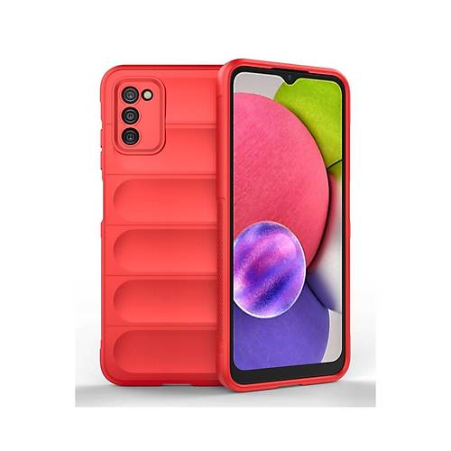 Galaxy A03S K�l�f Optimum Silikon - K�rm�z�