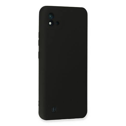 Realme C11 2021 K�l�f Nano i�i Kadife Silikon - Siyah
