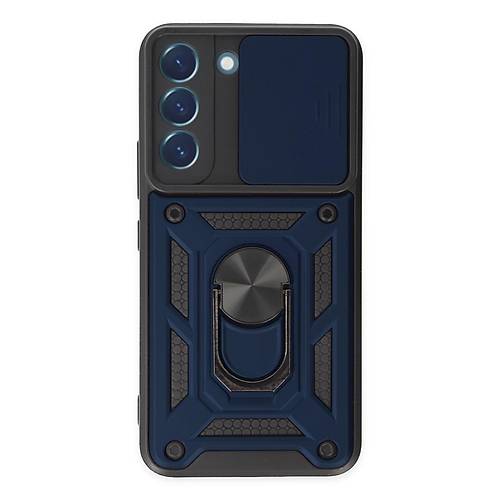 Galaxy S22 K�l�f Pars Lens Y�z�kl� Silikon - Lacivert