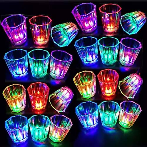 Renkli Led Parlayan Fiber Optik Glow I��kl� Bardak 5,5 x 5,5 cm 1 Adet