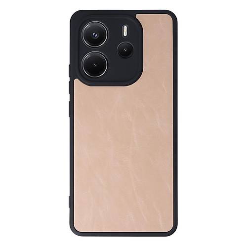 Redmi Note 14 4G K�l�f Aras Deri Kapak - Pudra