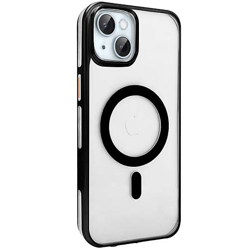 iPhone 15 Gleam PC Sert Magsafe K�l�f - �effaf-Siyah