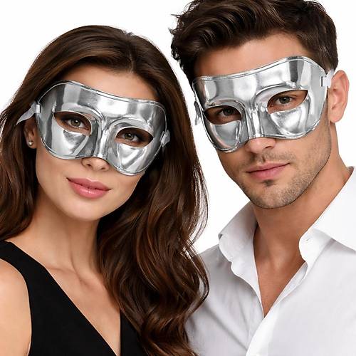 Metalize Parlak Parti Maskesi G�m�� Renk 16x7 cm