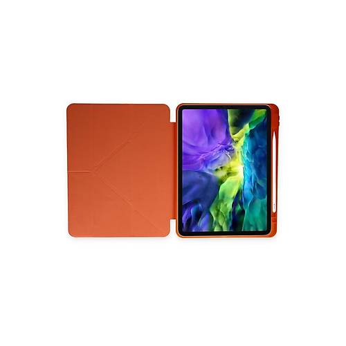 iPad 9.7 (2018) K�l�f Kalemlikli Mars Tablet K�l�f� - Turuncu