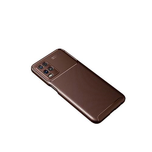 A54 4G K�l�f Auto Focus Karbon Kapak - Kahverengi