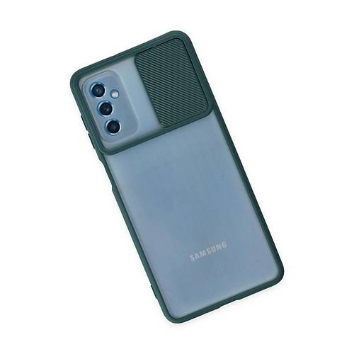 Galaxy M52 5G K�l�f Palm Buzlu Kamera S�rg�l� Silikon - Ye�il