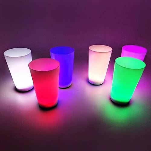 Glow Partisi Bardaklar� 6 Renk 6 Adet 1.5 oz 4.5 x 6.5 cm