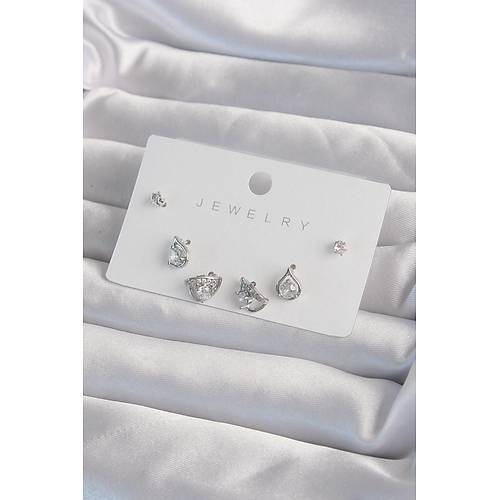 Pirin� G�m�� Renk Zirkon Ta�l� Damla Model K�pe Seti