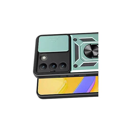 V30 Lite 4G Pars Lens Y�z�kl� Silikon - Ye�il