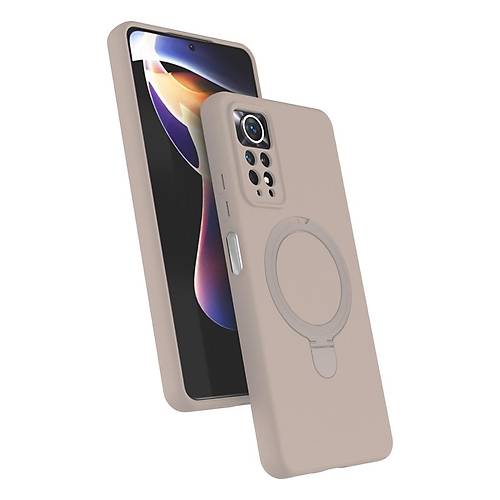 Redmi Note 12 Pro 4G Regal Magsafe Standl� Kapak - ��l Titanyum