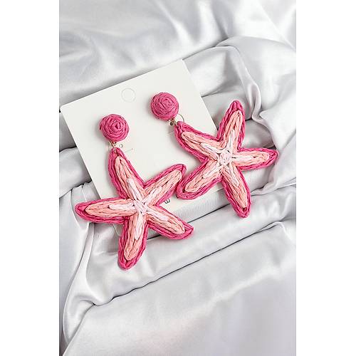 Pirin� Pembe Deniz Y�ld�z� Model Gold Renk Kad�n Has�r K�pe