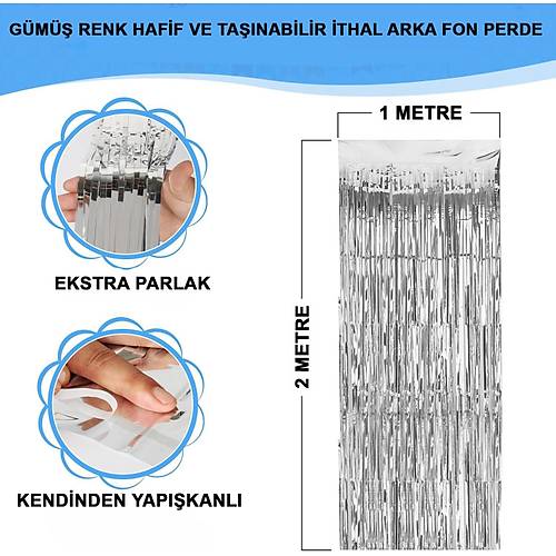 G�m�� Renk Ekstra Metalize Parlak Sa�akl� Arka Fon Perde �thal A Kalite 1x2 Metre