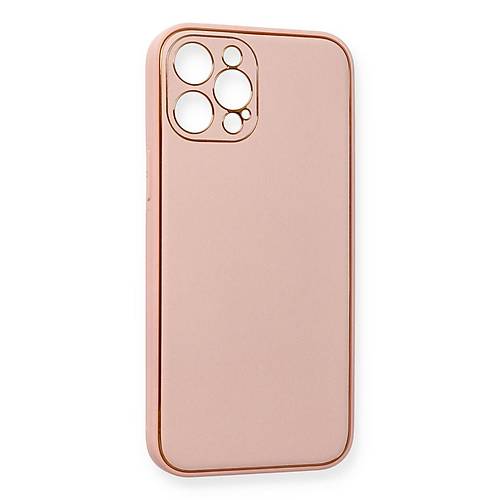 iPhone 12 Pro Max K�l�f Coco Deri Silikon Kapak - Pembe