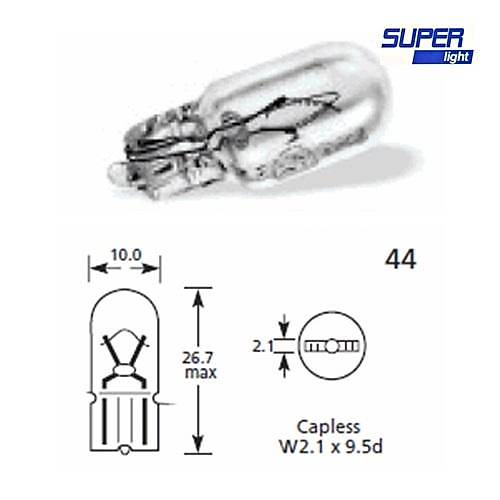 Super Light T10 Dipsiz Halojen Park Ampul� 12v 2'li