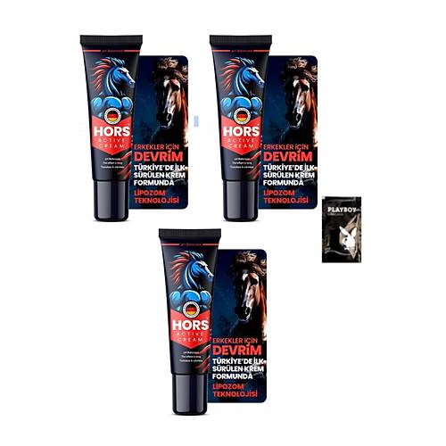 Hors Active Cream Gecikme Ve Sertle�me P.enis Kremi 50ml 3 Adet + 1 Adet Jel
