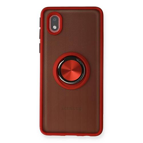 Galaxy A01 Core K�l�f Montreal Y�z�kl� Silikon Kapak - K�rm�z�