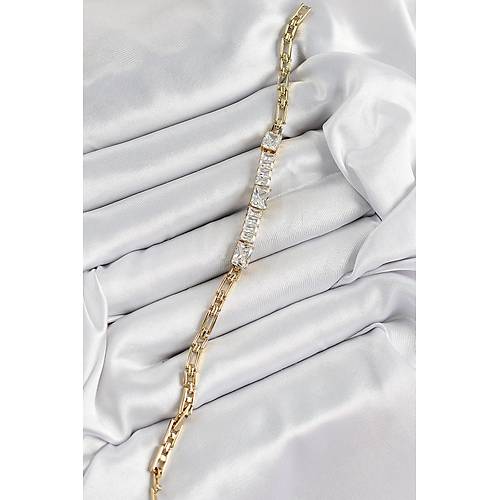 Xuping Pirin� Par�al� Su Yolu Model Gold Renk Kad�n Bileklik