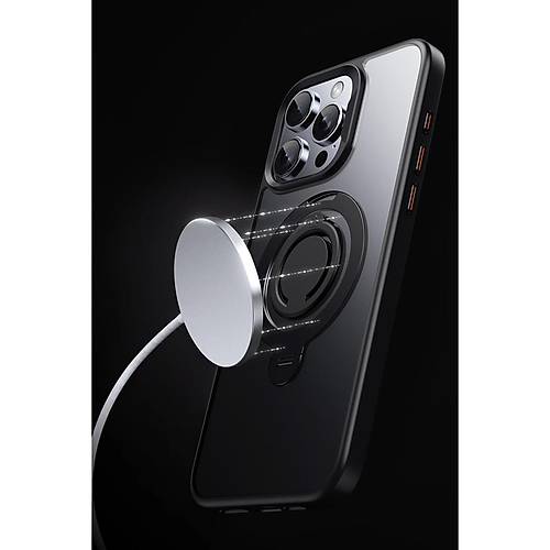iPhone 14 Pro Max Avatar 360 D�nen Magsafe Kapak - Siyah