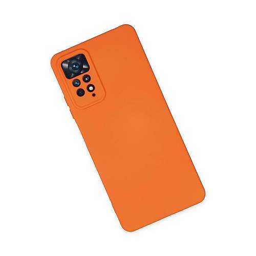 Redmi Note 11 Pro K�l�f Nano i�i Kadife Silikon - Turuncu