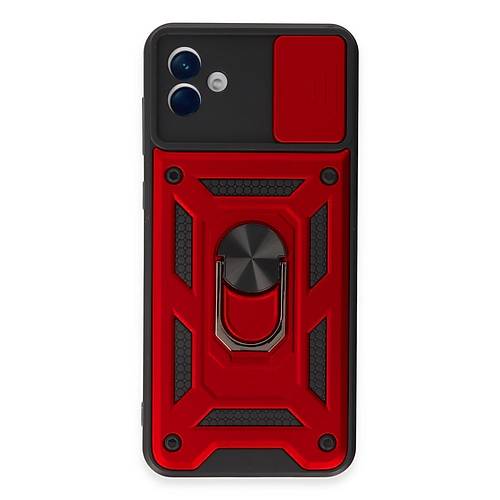 Galaxy A04E K�l�f Pars Lens Y�z�kl� Silikon - K�rm�z�