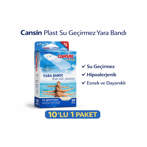 Cans�n Plast Su Ge�irmez Yara Band� 10'lu 1 Paket Waterproof First Aid Plaster