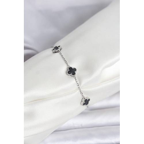 316L �elik G�m�� Renk Siyah Baby Boy Yonca Bileklik