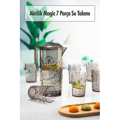 Akrilik F�me S�rahi 2,3 lt Ve 6'l� & Su Me�rubat Kahve Yan� Barda�� 400 ml Seti ( Cam De�ildir )