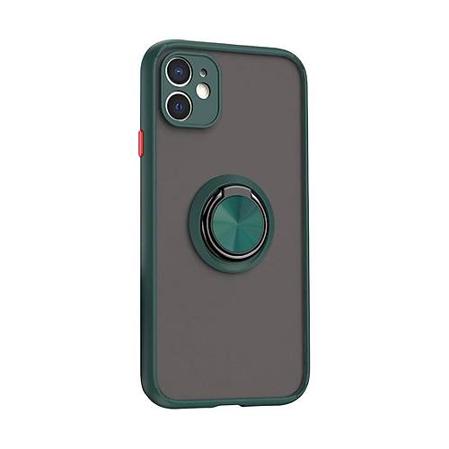 iPhone 11 K�l�f Montreal Y�z�kl� Silikon Kapak - Ye�il
