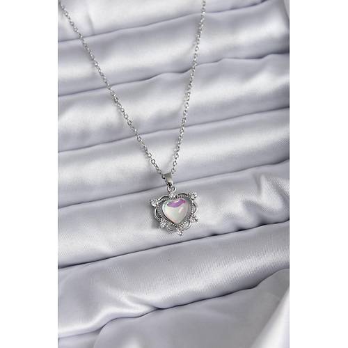 316L �elik Zincir G�m�� Renk Kalp Model Kad�n Kolye