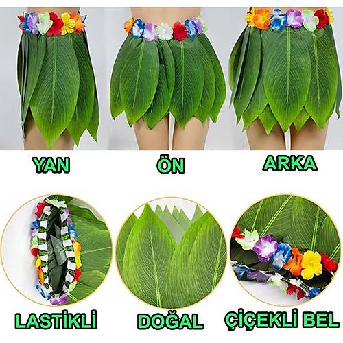 Tropikal Esintili Hawaii Yaprakl� Parti Ete�i Yeti�kin Boy