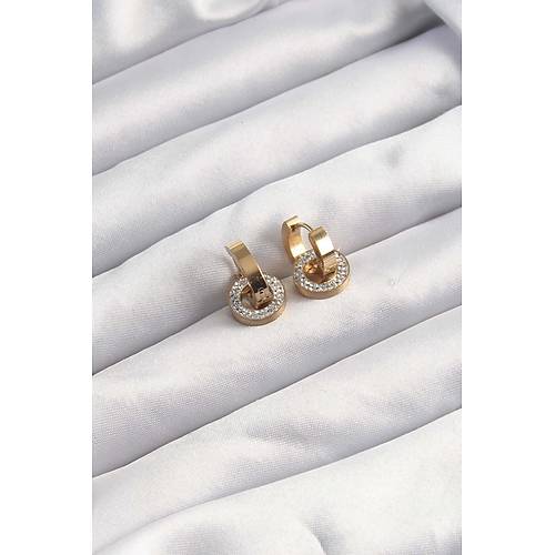 316L �elik Alt�n Renk Zirkon Ta�l� Halka Model K�pe