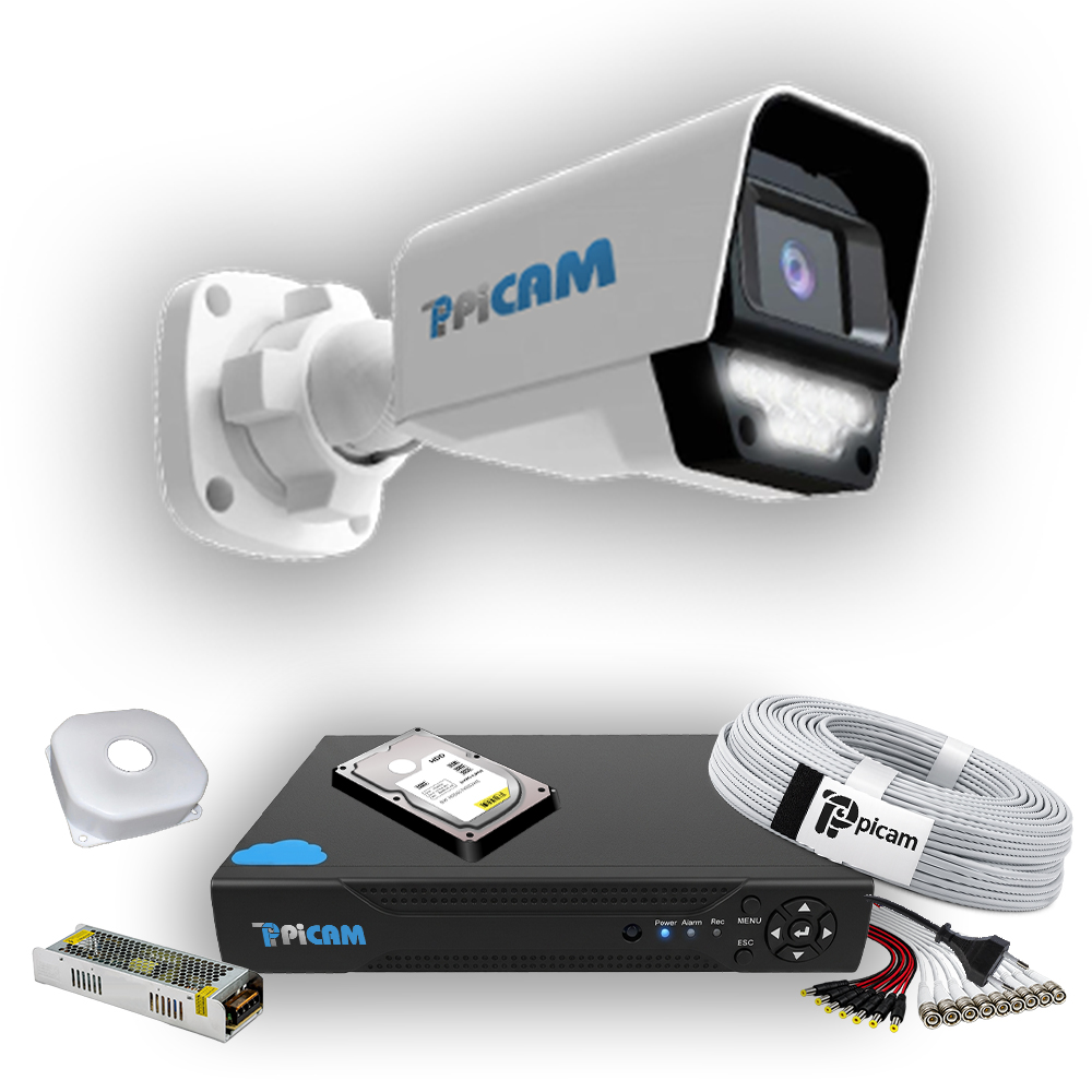 1 Kameralı Süper Dış Kamera Set 250 GB 5 MP AHD 2K Net Gece Renkli Görüşlü Güvenlik Kamerası Sistemi