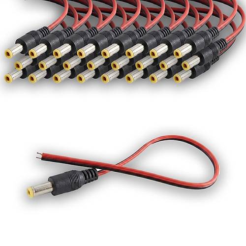 MK-25J (25 Adet) 12V Erkek Powerjack Kablo - Kamera G�� Ba�lant� Kablosu