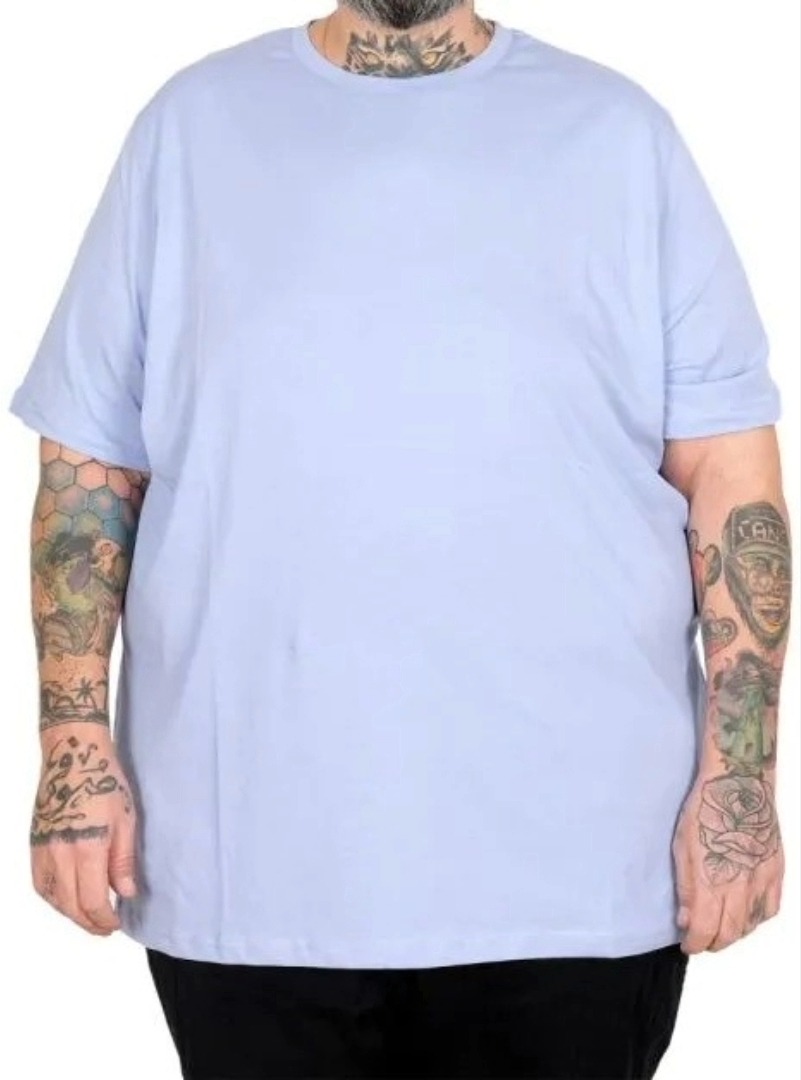 Büyük Beden Erkek Tshirt Bisiklet Yaka Basic 20031 (Lila)
