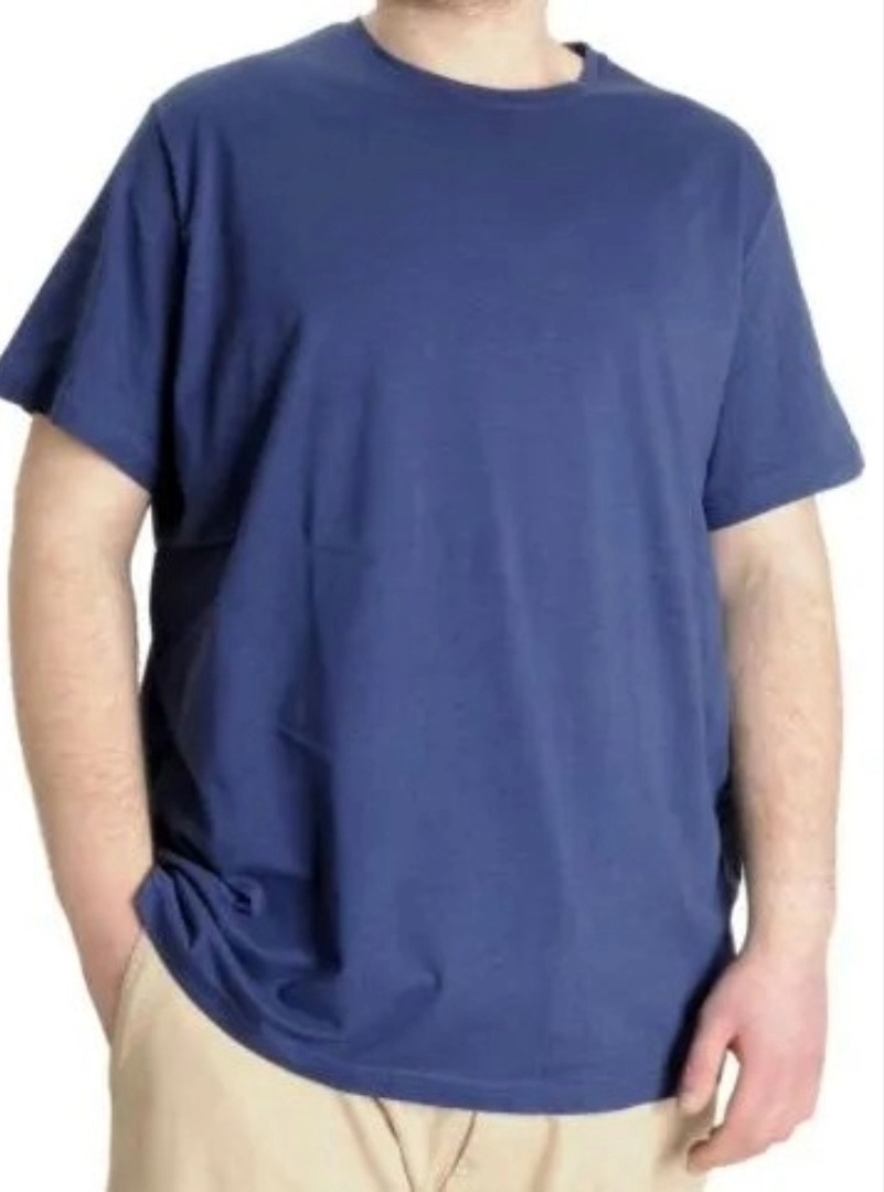 Büyük Beden Erkek Tshirt Bisiklet Yaka Basic 20031 İndigo