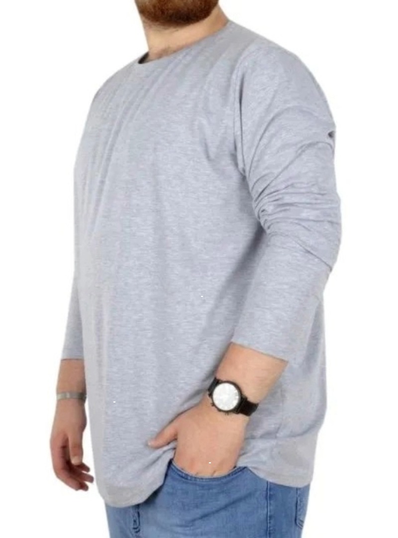 Büyük Beden Erkek Tshirt Likralı Bisiklet Yaka 20102 Grimelanj