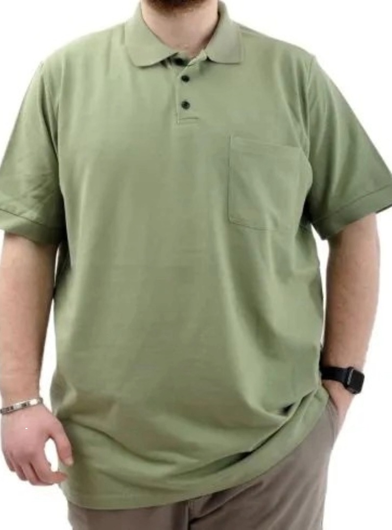 Büyük Beden Erkek T-Shirt Polo Yaka Cepli Klasik 20550 Çağla