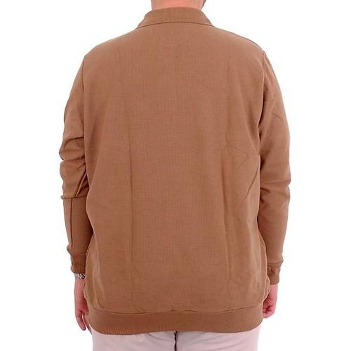 B�y�k Beden Erkek Sweat Polo Selanik Basic 20441 S�tl� Kahve