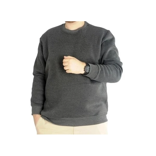 Erkek Sweatshirt Bisiklet Yaka Basic 20131 Antramelanj