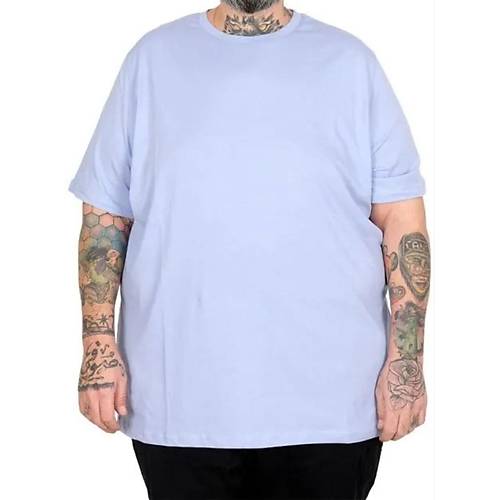 B�y�k Beden Erkek Tshirt Bisiklet Yaka Basic 20031 (Lila)