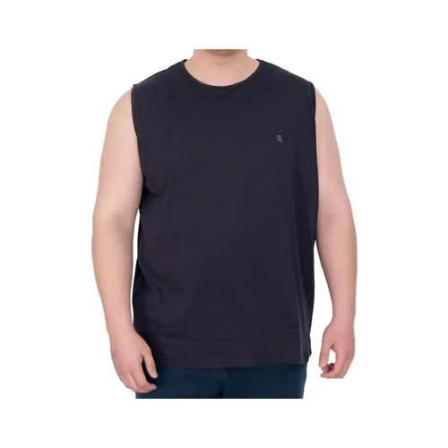 Battal Beden Erkek Kolsuz Tshirt  Nak��l� 25101 Lacivert